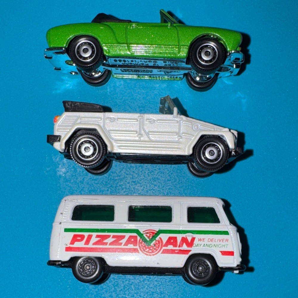 Matchbox Volkswagen VW Set of 3 Pizza Van, Type 181 Convertible & Karmann Ghia